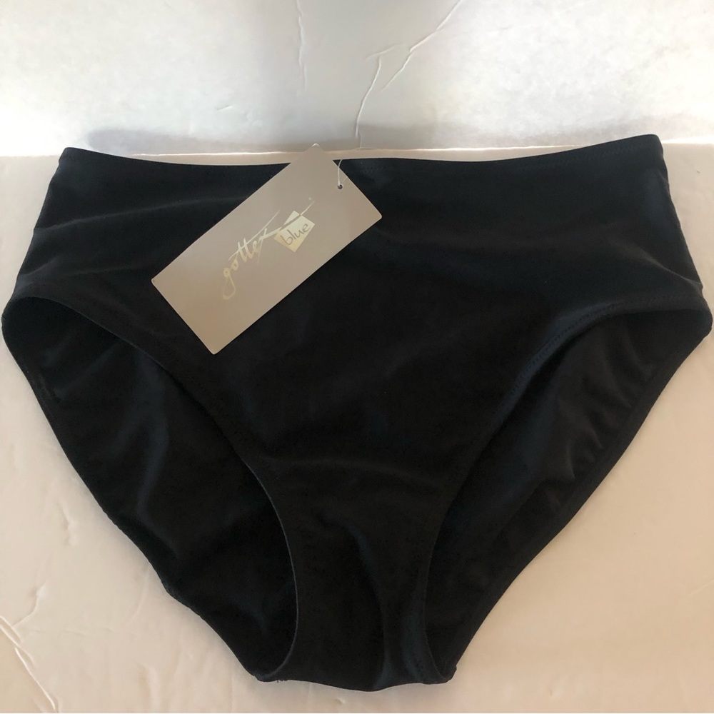 New Gottex Tankini Swim Bottom Black Swimsuit Bottom Sz 14